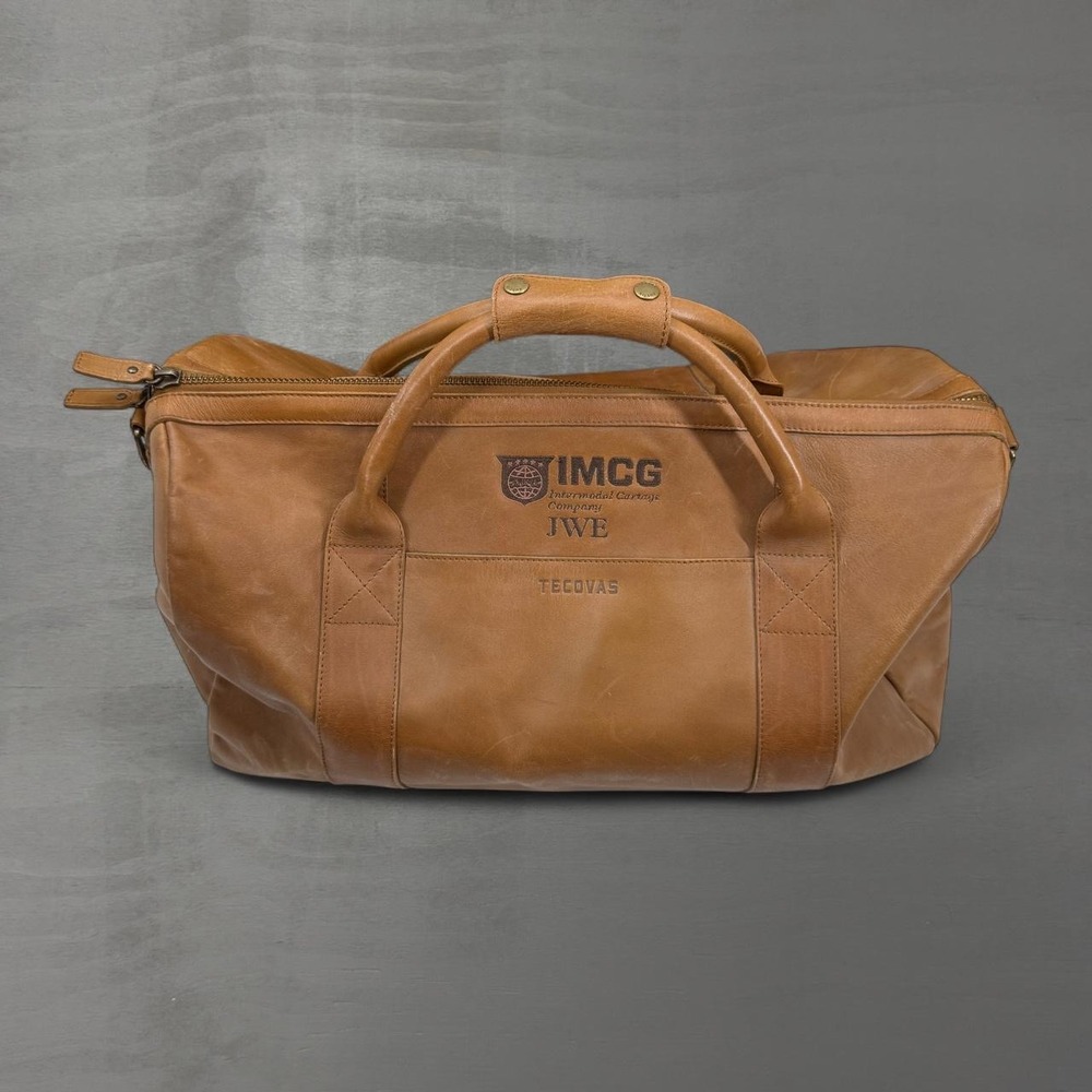 NEW Tecovas Duffle Bag Tan Brown Leather Weekend Travel Large Zip Snap